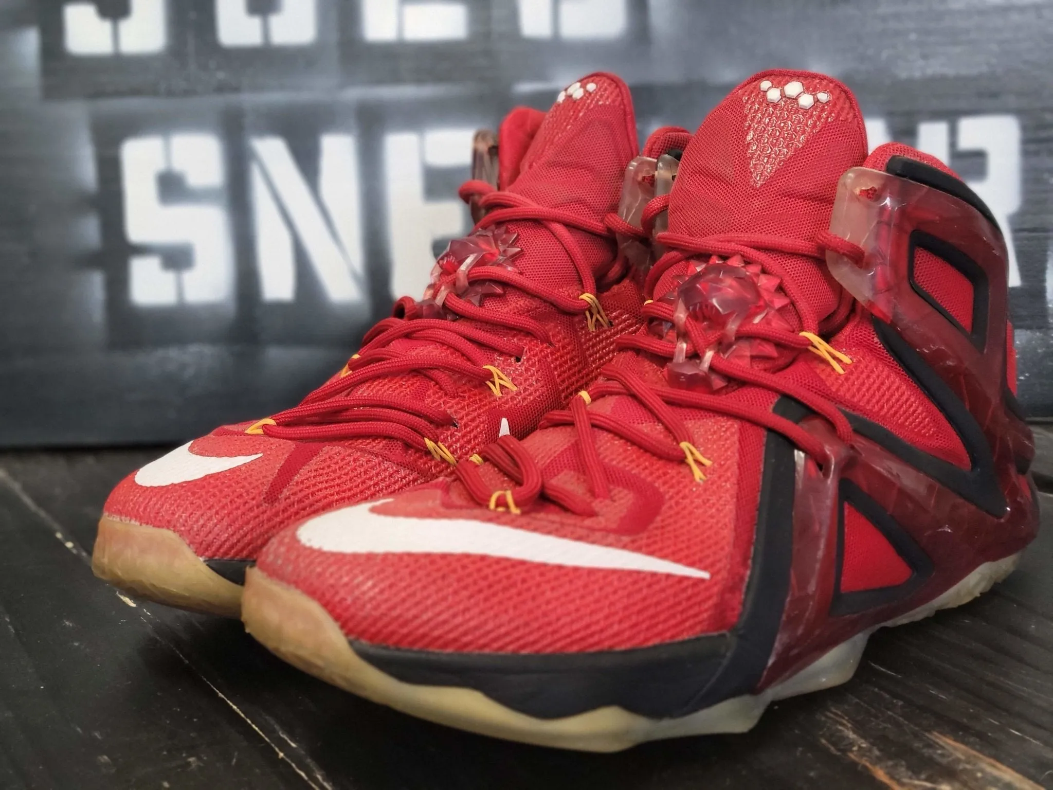 2014 Nike Lebron XII Elite Red/Gold Basketball Shoes 724559-618 Men 12