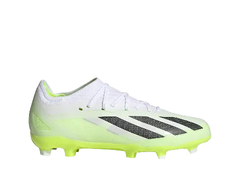 Adidas X Crazyfast .1 FG J - Cloud White/Core Black/Lucid Lemon
