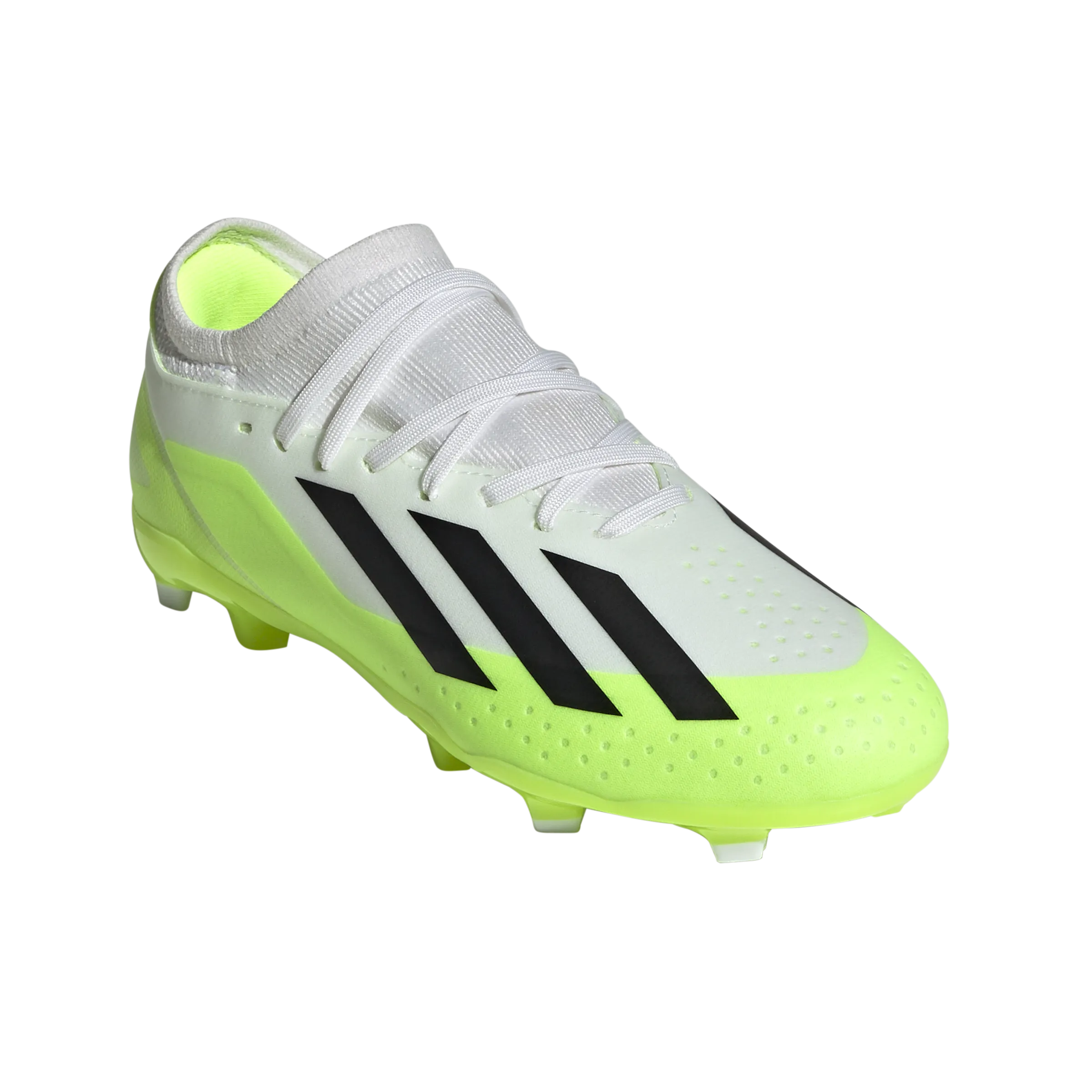 Adidas X Crazyfast .3 FG J - Cloud White/Core Black/Lucid Lemon