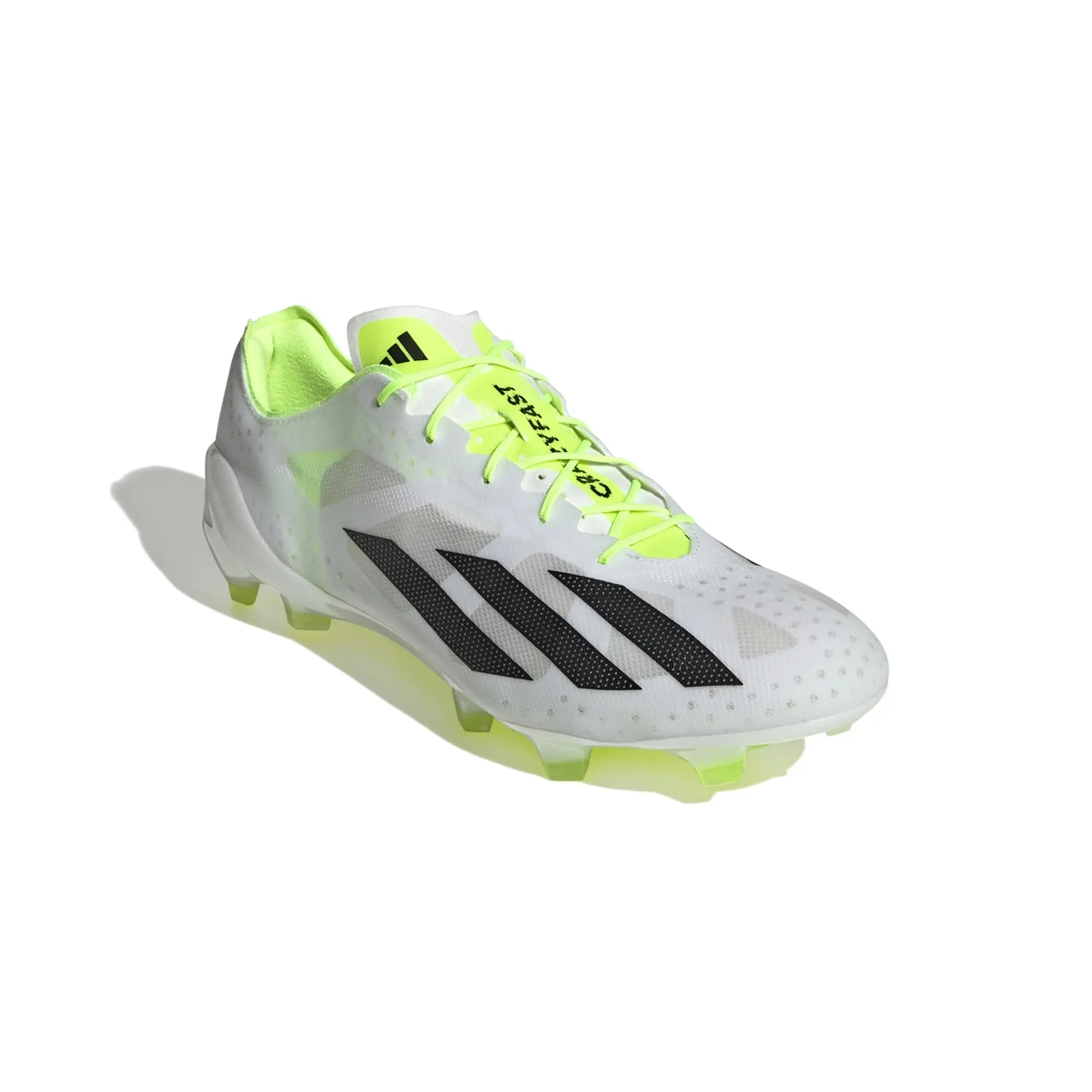 adidas X CrazyFast  FG Firm Ground Soccer Cleat - White/Core Black/Lucid Lemon