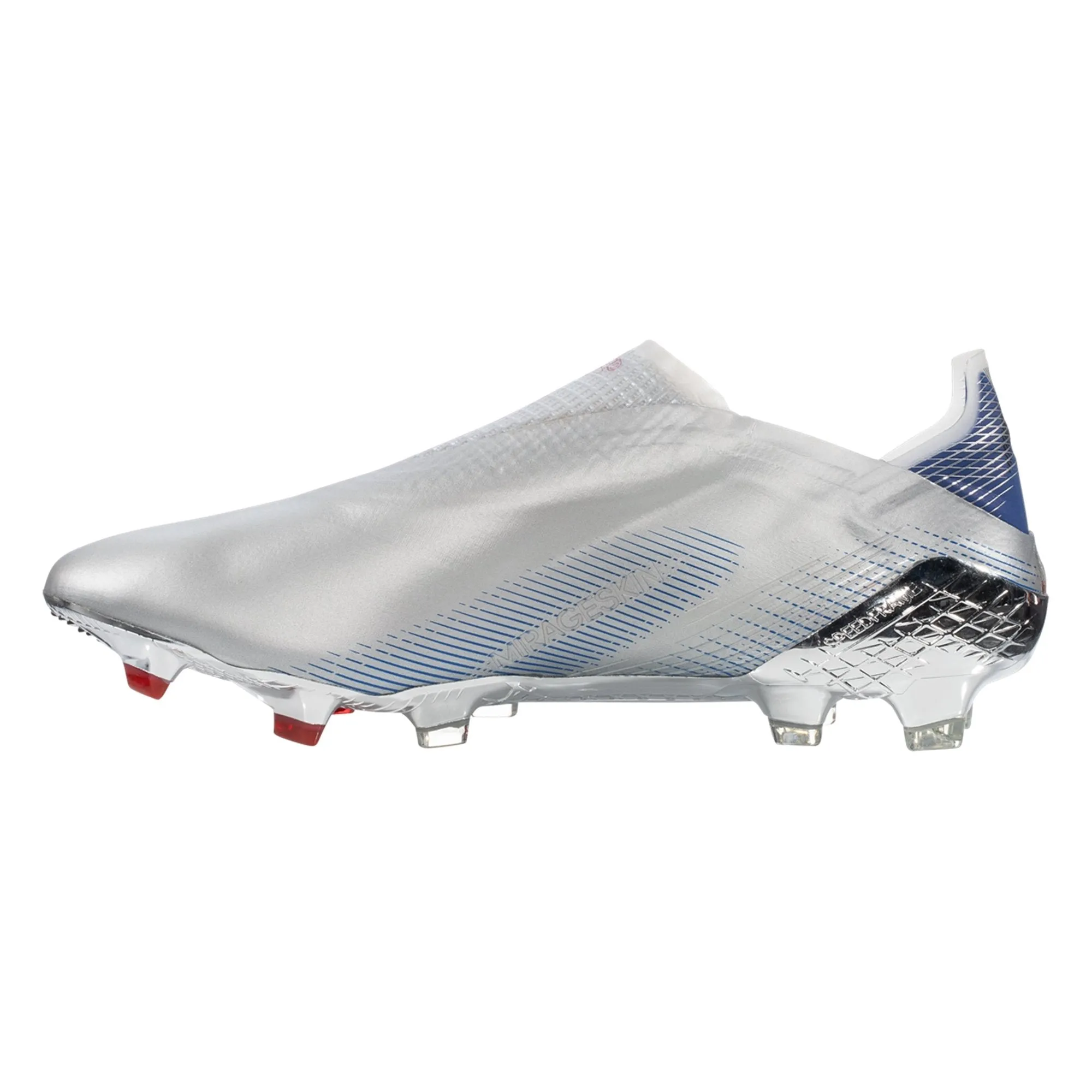 adidas X Ghosted   Firm Ground Cleats - Silver Metallic/Core Black/Scarlet