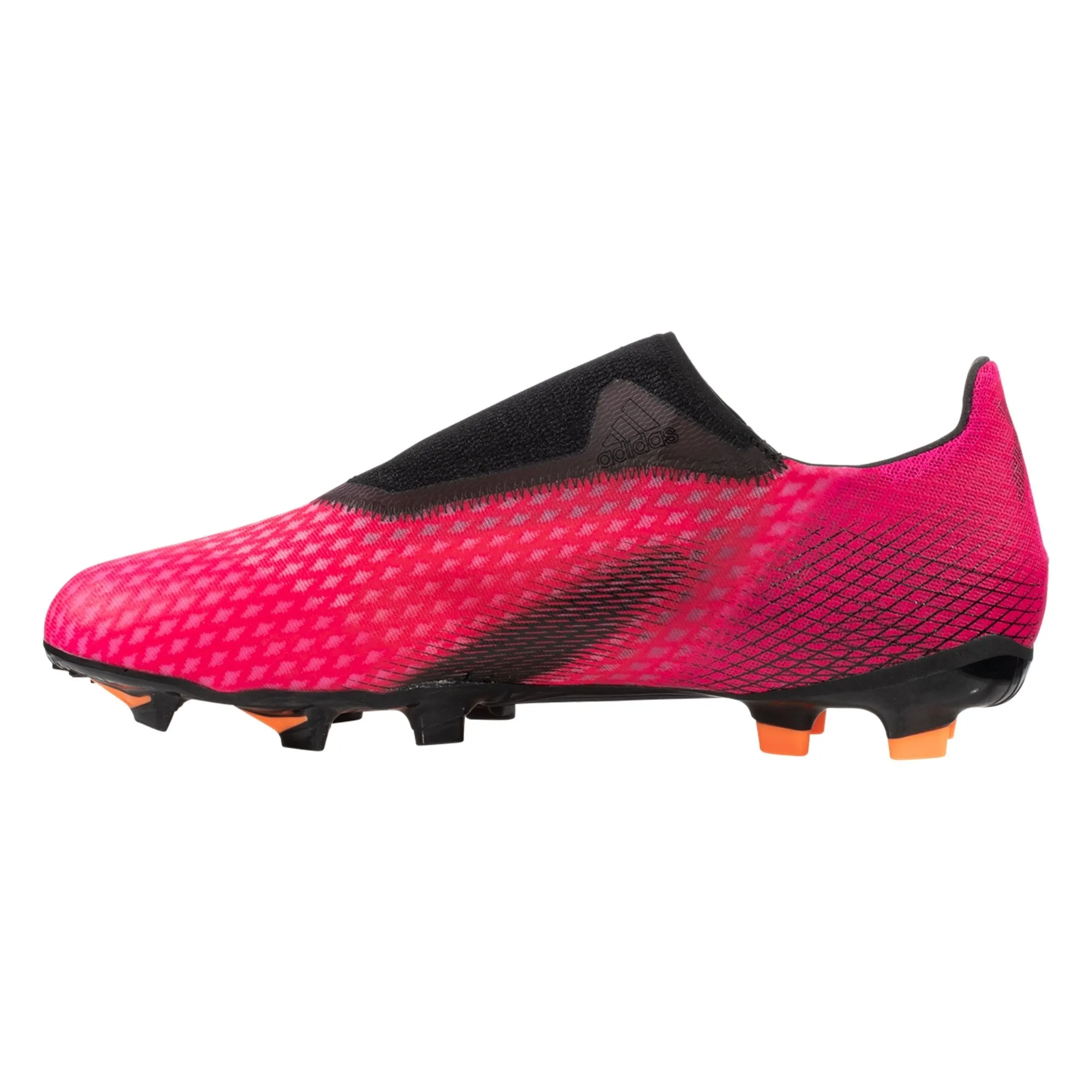 adidas X Ghosted.3 Laceless Firm Ground Cleat -  Shock Pink / Core Black / Screaming Orange