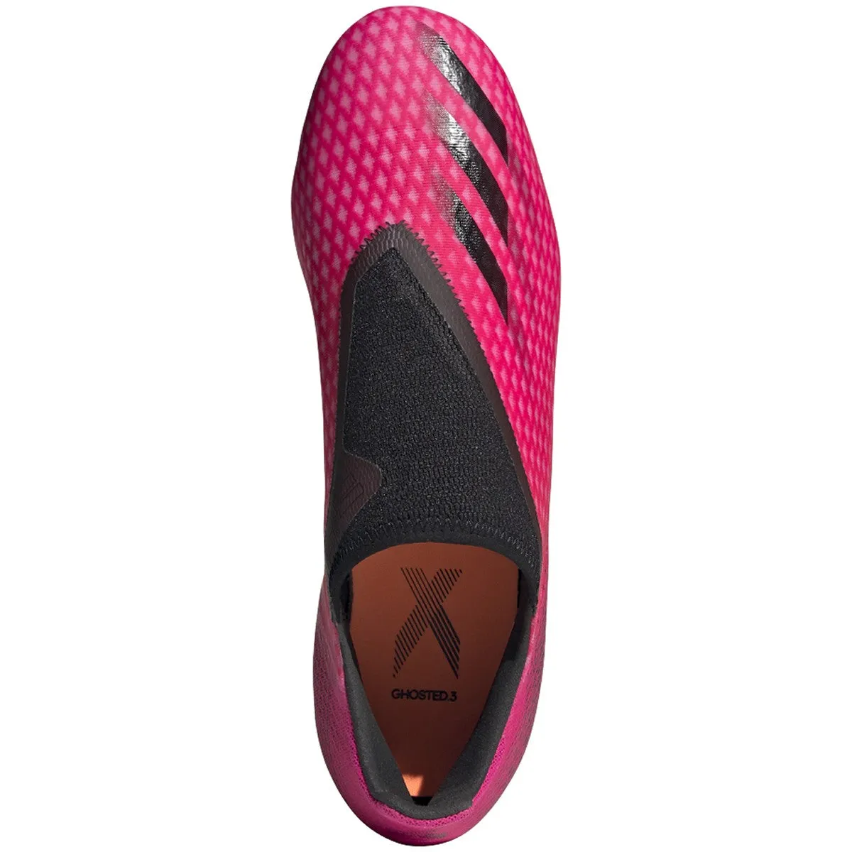 adidas X Ghosted.3 Laceless Firm Ground Cleat -  Shock Pink / Core Black / Screaming Orange
