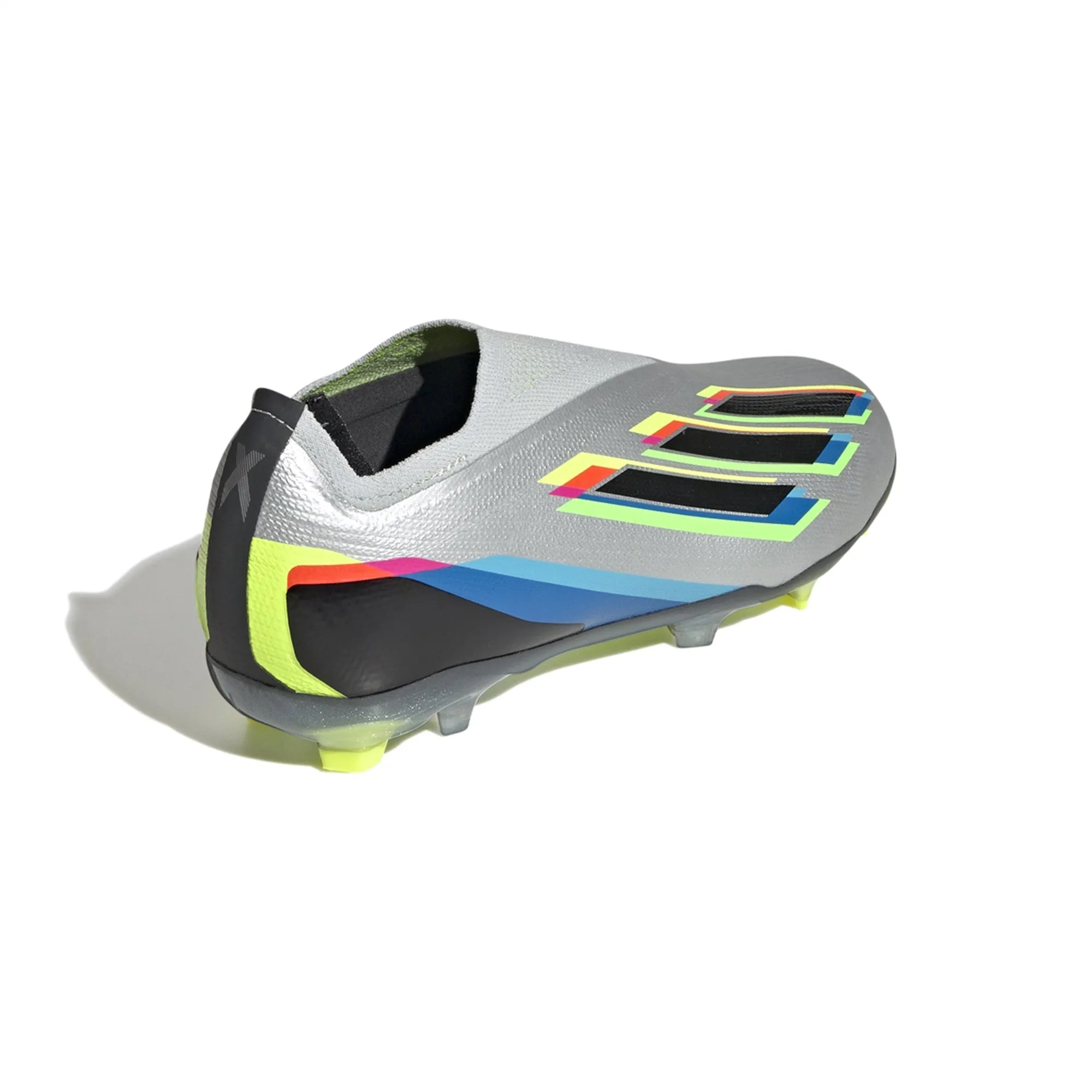 adidas X Speedportal  FG Junior Firm Ground Soccer Cleat - Metallic Silver/Core Black/Solar Yellow