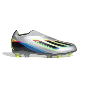 adidas X Speedportal  FG Junior Firm Ground Soccer Cleat - Metallic Silver/Core Black/Solar Yellow