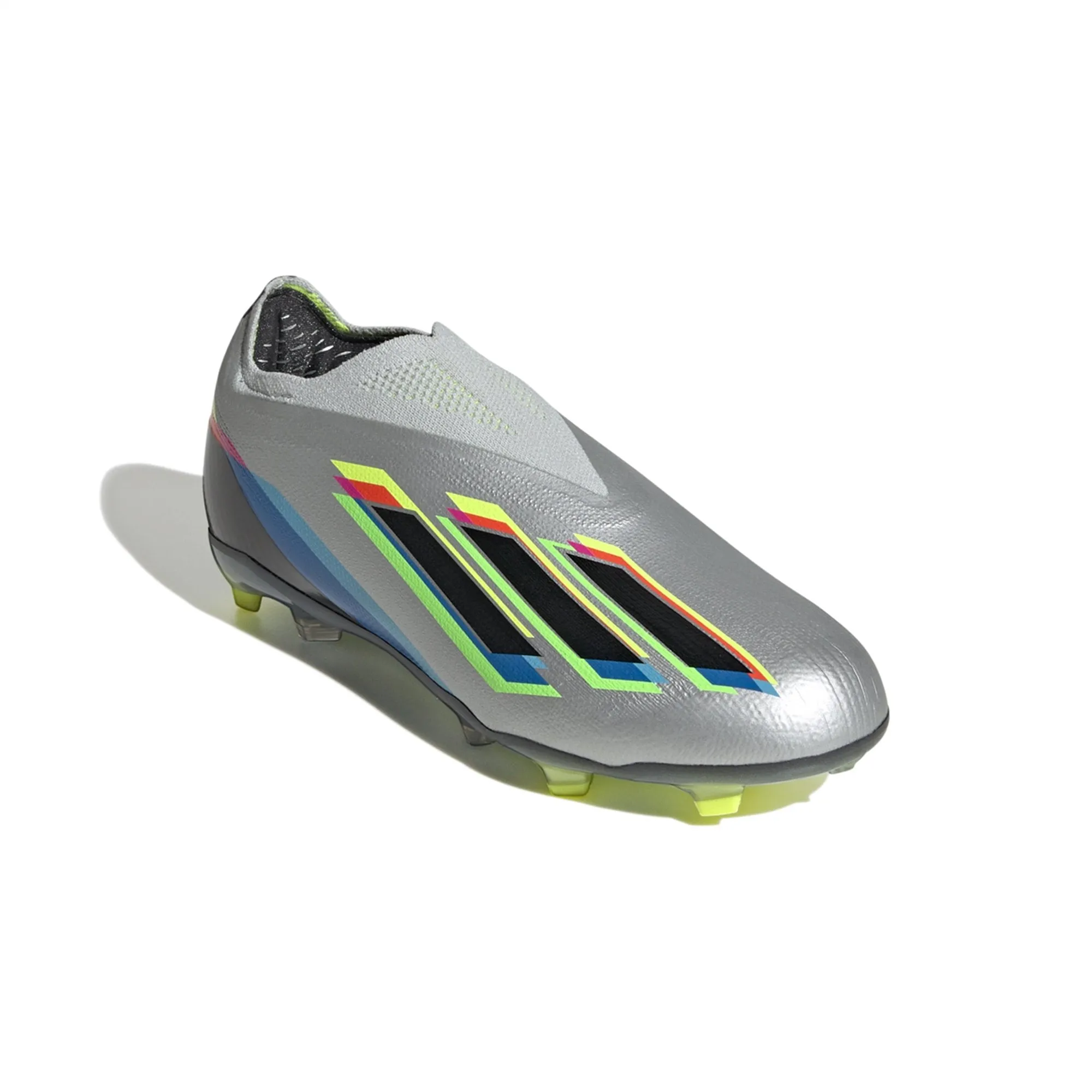 adidas X Speedportal  FG Junior Firm Ground Soccer Cleat - Metallic Silver/Core Black/Solar Yellow