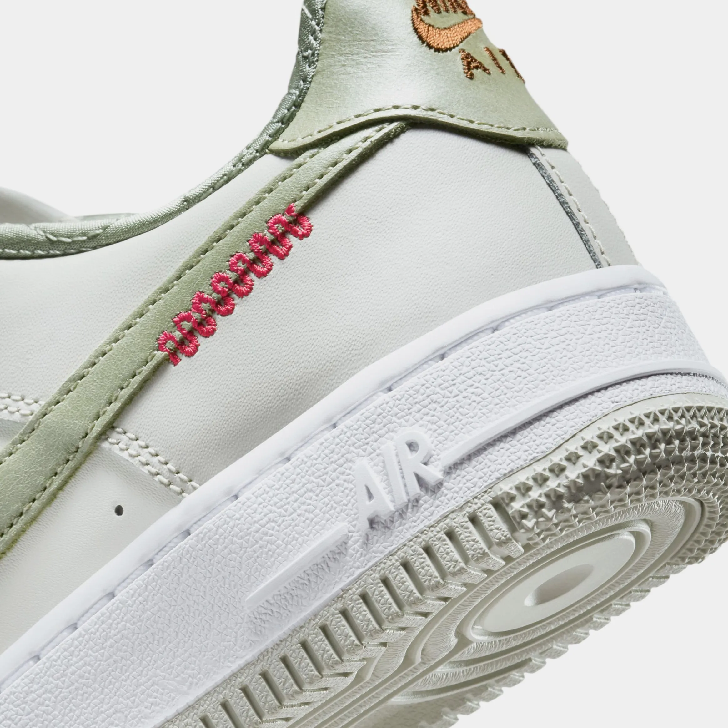 Air Force 1 LV8 Year Of The Snake Grade School Lifestyle Shoes (Sail/White/Light Bone/Olive Aura)