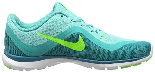 NIKE WOMENS FLEX TRAINER 6 TRAINING SHOE, HYPER TURQ/ELCTR GRN/ENRGY/HYPR, 9