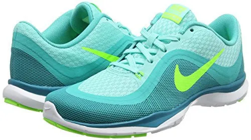 NIKE WOMENS FLEX TRAINER 6 TRAINING SHOE, HYPER TURQ/ELCTR GRN/ENRGY/HYPR, 9
