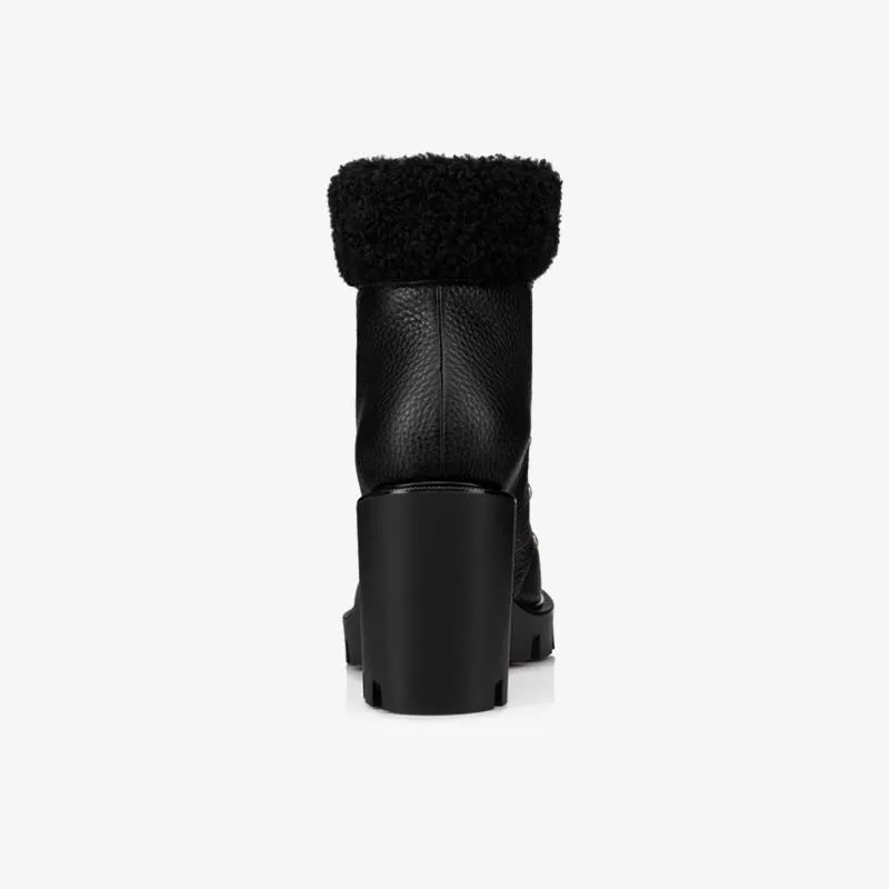 Textured Black Ankle Boots