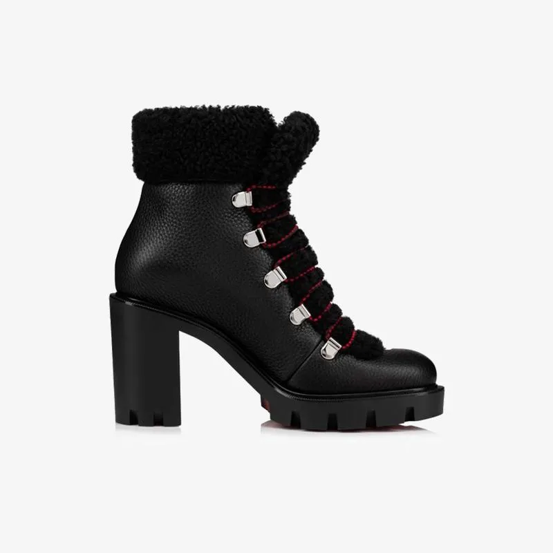 Textured Black Ankle Boots